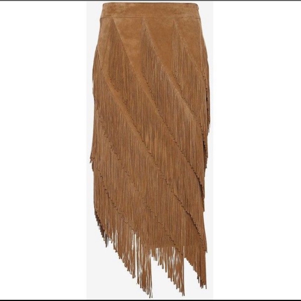Intermix Suede Fringe midi-skirt. NWT. Size Med